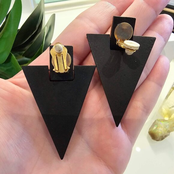 Vintage Lot of 80s/90s Geometric Clip-on Earrings - Picture 10 of 12